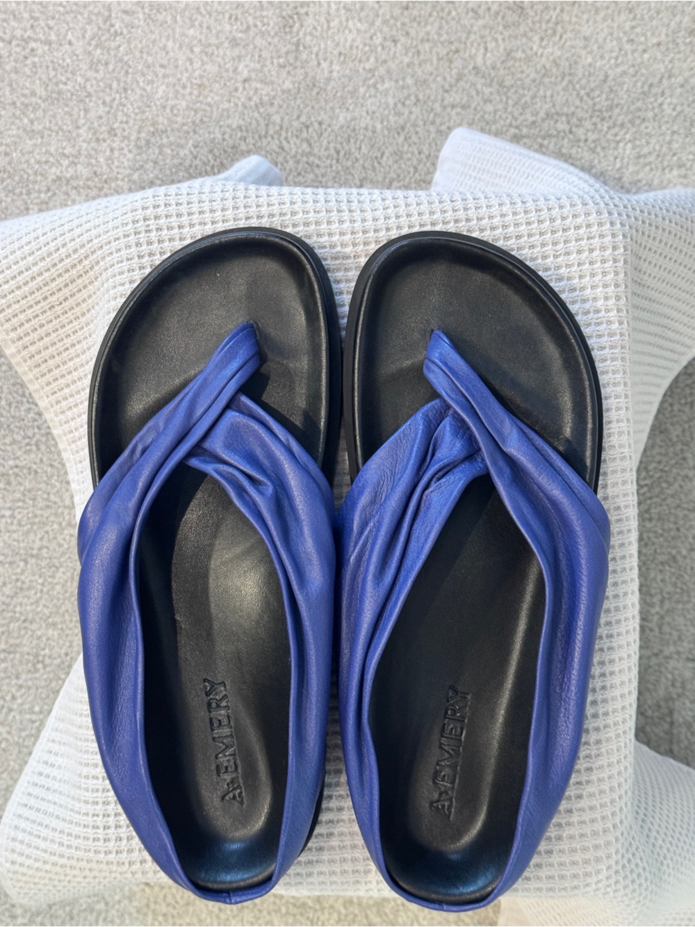 A.Emery Shaw Leather Sandals in Blue